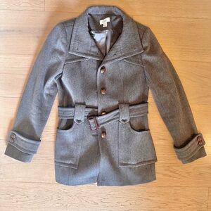 Ann Taylor LOFT gray pea coat size 2 EUC